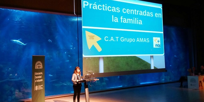 Mar Marín, Directora de Atención Temprana de Fundación AMÁS en el Congreso de Desarrollo Infantil de Valencia. Foto: Fundación AMÁS.