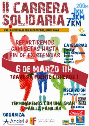 El 6 de marzo se celebra la carrera solidaria de Fuenllana. Foto: Fundación AMÁS.